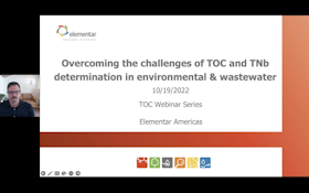 Webinar: Overcoming the Challenges of TOC and TNb Determination in Environmental Water & Wastewater