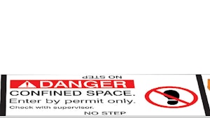 Uticom Systems U1864 confined-space cover sign