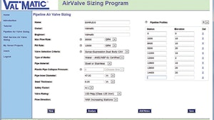 Val-Matic AirValve Sizing software